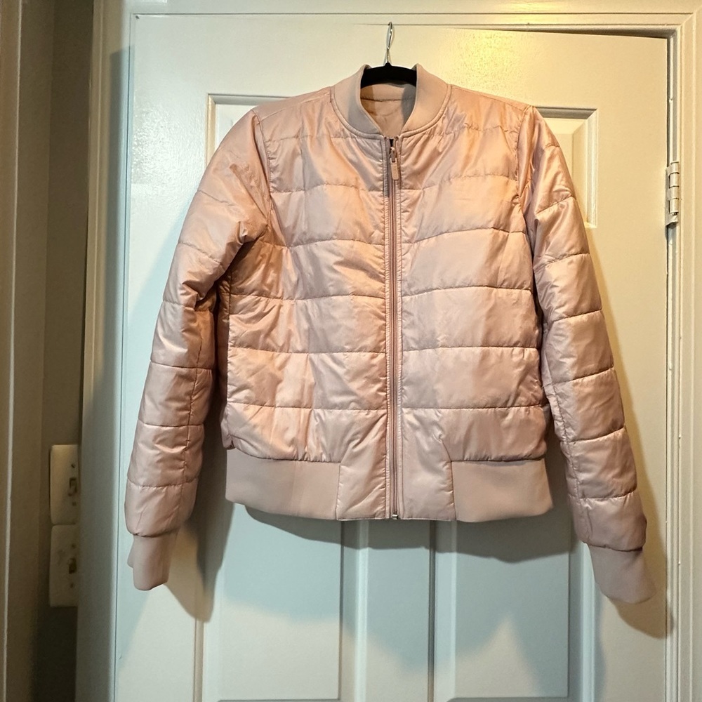 lululemon athletica Blush Pink Quilted Bomber Jacket